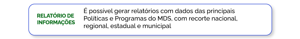 Gerar relatórios com dados das Principais Politicas e programas do MDS