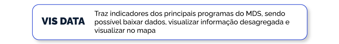 VIS DATA, Indicadores dos principais programas do MDS